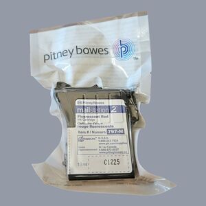 Pitney Bowes Mailstation 2 Fluorescent Red Ink Cartridge 797-M New Sealed